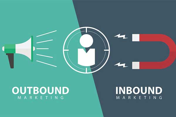 illustrazione inbound outbound marketing